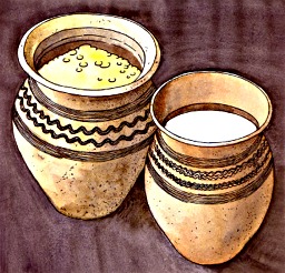 Keramické nádoby českokrumlovských slovanů, kresba M. Ernée 