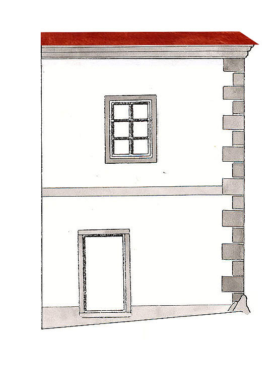 Horní čp. 157, jihovýchodní nároží, raně barokní období , zdroj: Arteco B.M. s.r.o., autor: J. Bloch, 1999