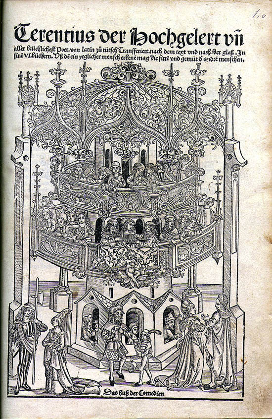 Titulní list Terentiových komedií z roku 1499