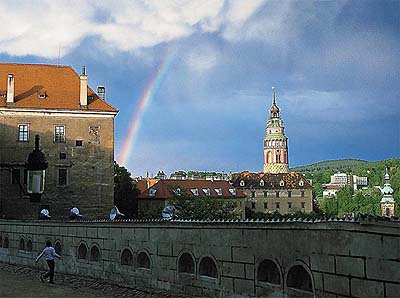 Regenbogen über dem Schloss Český Krumlov, foto:  Libor Sváček 