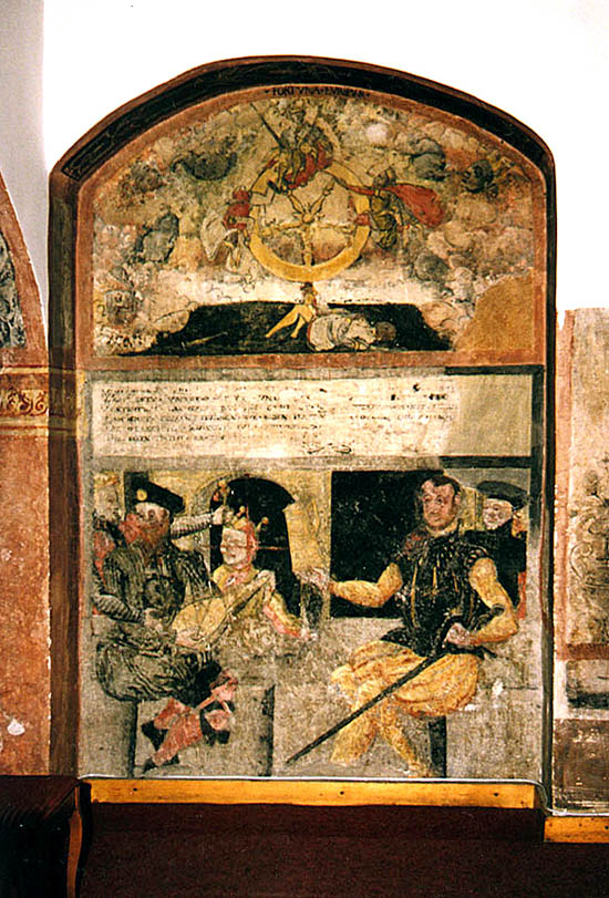 Náměstí Svornosti no. 14, Renaissance murals inside the building