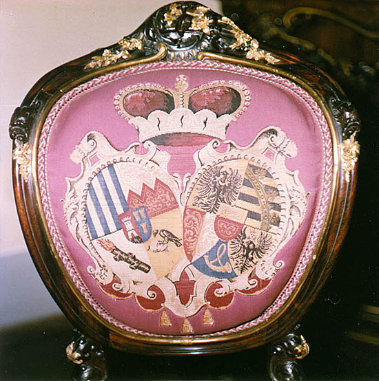 Bonded allied coat-of-arms of Scharzenbergs and Liechtensteins