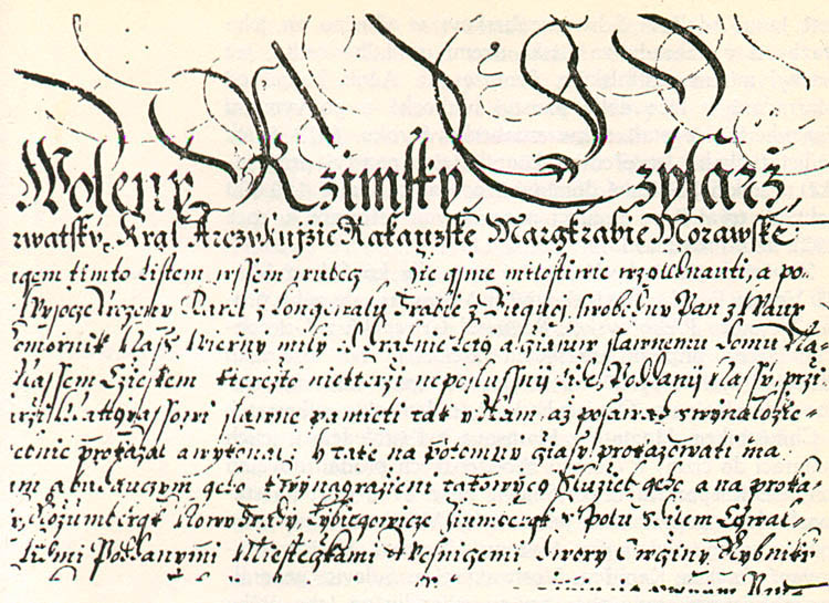 Deed of covenant from 1620, in which Ferdinand II. of Habsburg granted the Buquoys the Rosenberg, Novohradský, and Libějovické estates