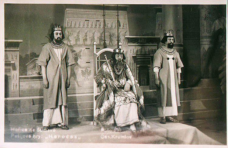 Hořice na Šumavě, pašijové hry, představení v českém jazyce po roce 1945, Herodes, foto 