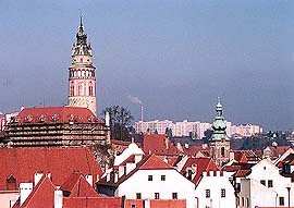 Český Krumlov, koexistence historické a novodobé architektury 