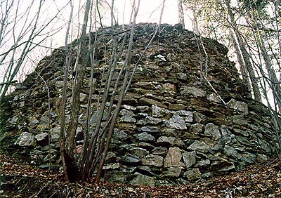 Hrad Velešín, zbytky zdiva, foto: V. Šimeček 