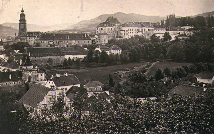 Zámek a město Český Krumlov, pohled od 