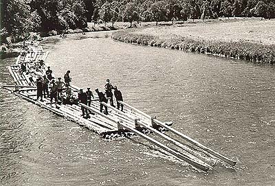 Die letzten Flöße auf dem Fluss Vltava (Moldau), 9. 7. 1971 