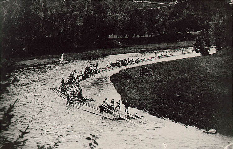 Rafting trip, historical photo