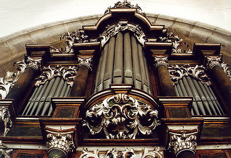 Kostel sv. Víta v Českém Krumlově, varhany na kůru literátského bratrstva
