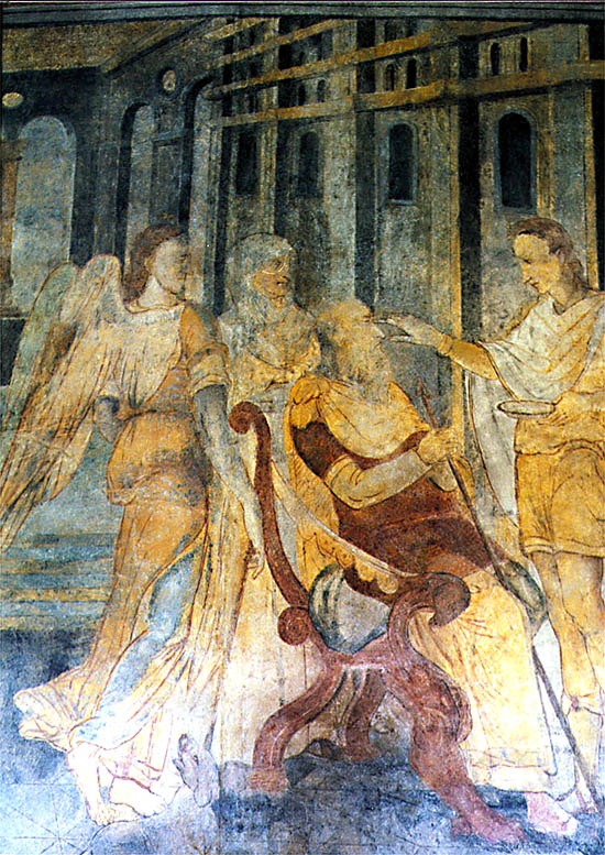 Detail of painting in Renaissance  room III. at the Český Krumlov Castle