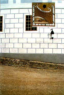 Castle no. 177 - Renaissance House, sundial on southern facade Castle no. 177 - Renaissance House, sundial on southern facade