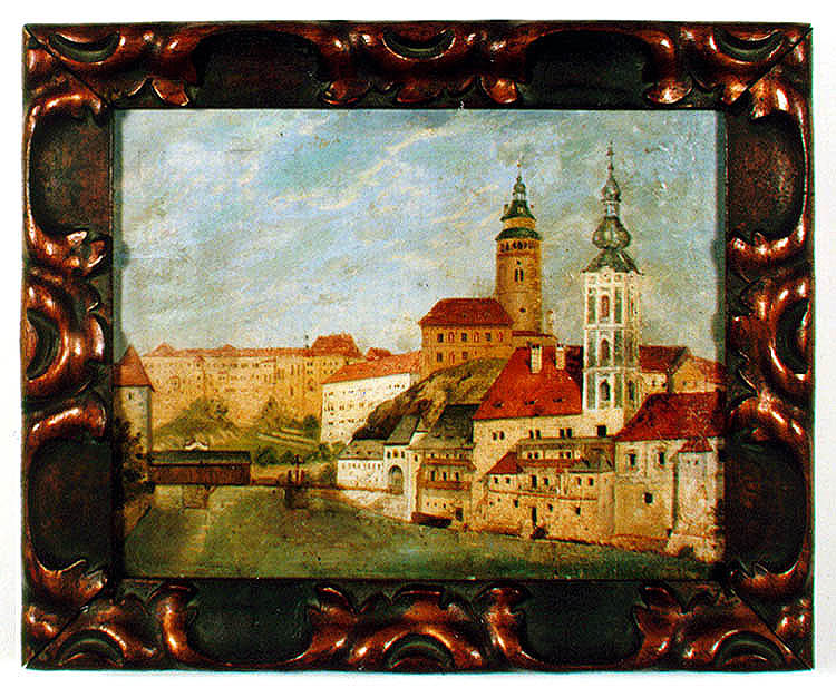 Český Krumlov before 1835, oil on canvas, collection of Regional Museum of National History in Český Krumlov