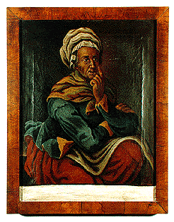 Český Krumlov - Portrét hrobníkovy ženy, rok 1700, sbírkový fond Okresního vlastivědného muzea v Českém Krumlově 