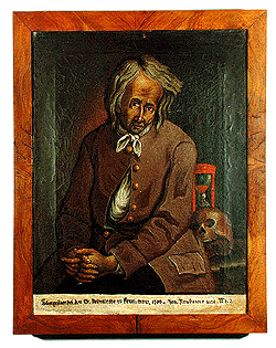 Český Krumlov - Porträt des Totengräbers, Jahr 1700, Sammlungsfonds des Bezirksheimatmuseums in Český Krumlov 