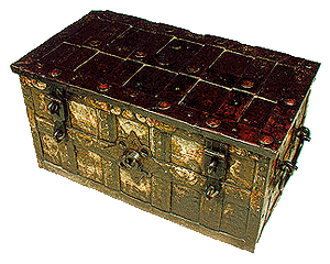 Český Krumlov - guilder's trunk from 17th century, collection of Regional Museum of National History in Český Krumlov 
