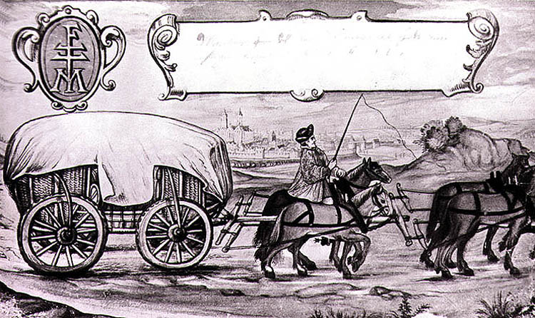 Fuhrmannswagen, Zeichnung aus dem Jahre 1619