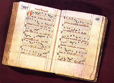 Notový zápis české milostné písně z konce 15. století 