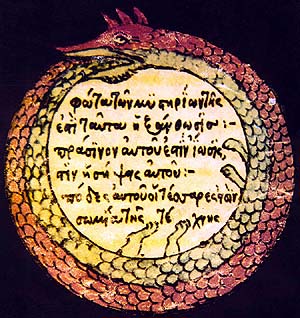 Bavor Rodovský z Hustiřan, bájný had Ureburus - symbol alchymie 