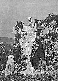 Hořice na Šumavě, Passion Plays in 1912, scene of Removal from the cross, photo Josef Seidel, foto: J. Seidel 