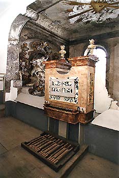 Organ in chapel of St. George at the Český Krumlov Castle from 1753 