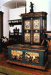 Folkpainted furniture, collection of Regional Museum of National History in Český Krumlov 