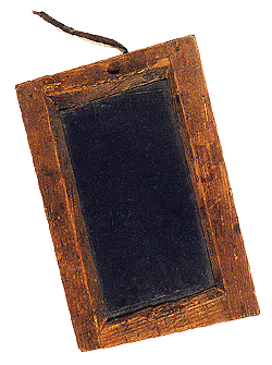 Slate writing tablet, historical classroom aid, collection of Regional Museum of National History in Český Krumlov 