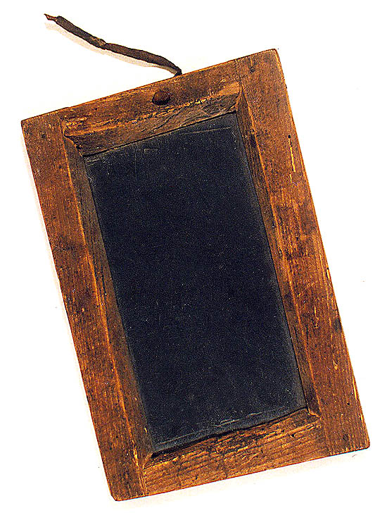 Slate writing tablet, historical classroom aid, collection of Regional Museum of National History in Český Krumlov
