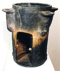 Touchstone oven for burning silver from 16th century, archeological find from Radniční no. 27, collection of Regional Museum of National History in Český Krumlov 