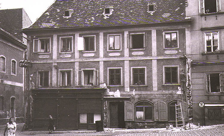 Kájovská no.  54, Krčín's home before the Renaissance murals were uncovered, historical photo