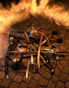 Rytířská zbroj v ohnivém kruhu, foto: Libor Sváček 