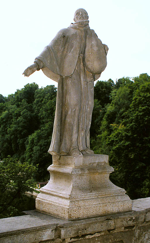 Český Krumlov, statues on the Cloak Bridge, Jan Antonín Zinner, St. Felix from Kantalicie, 1747