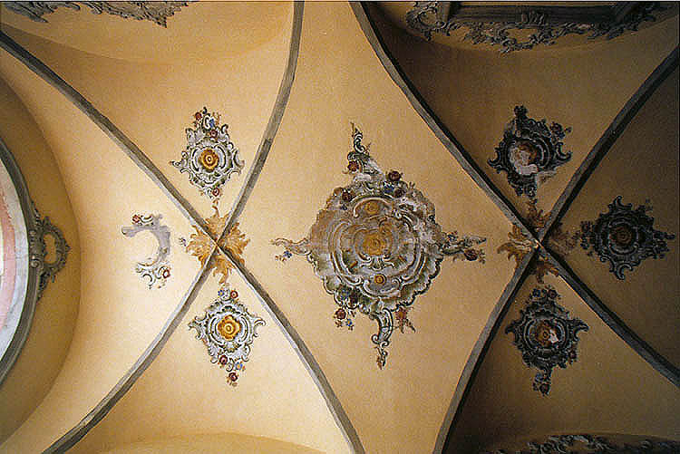 Monastery Zlatá Koruna, detail of Rococo painted vault decorations - František Jakub Prokyš, second half of 18th century