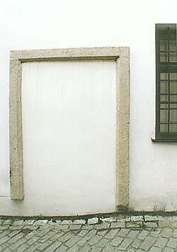 Panenská no. 38, walled portal on ground floor 