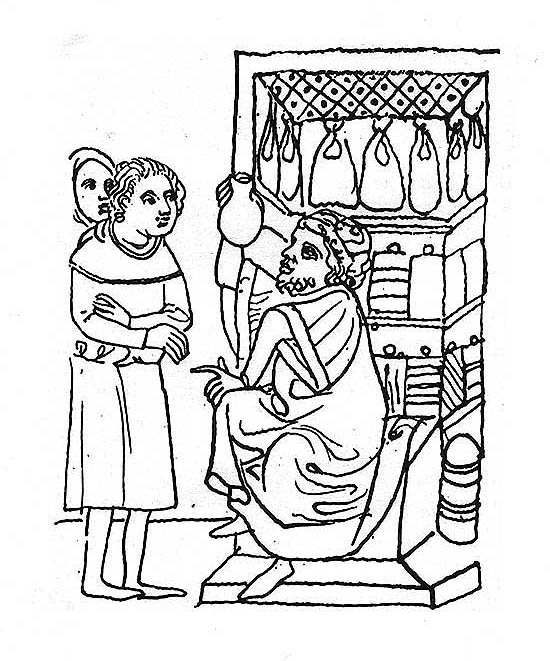 Pohled do středověké lékárny ve 2. pol. 14. stol.