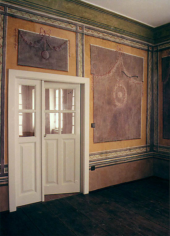 Latrán Nr. 12, Interieur, Freske an der Tür, foto:  Ladislav Pouzar