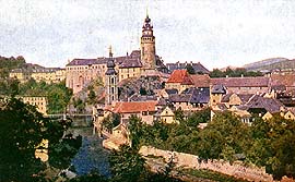 The first color photography of Český Krumlov, hist. photo, collection of Regional Museum of National History in Český Krumlov, foto: ing. K. Šmirous 