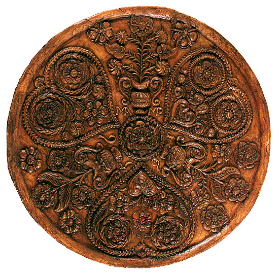 Imprint of round gingerbread form, collection of Regional Museum of National History in Český Krumlov