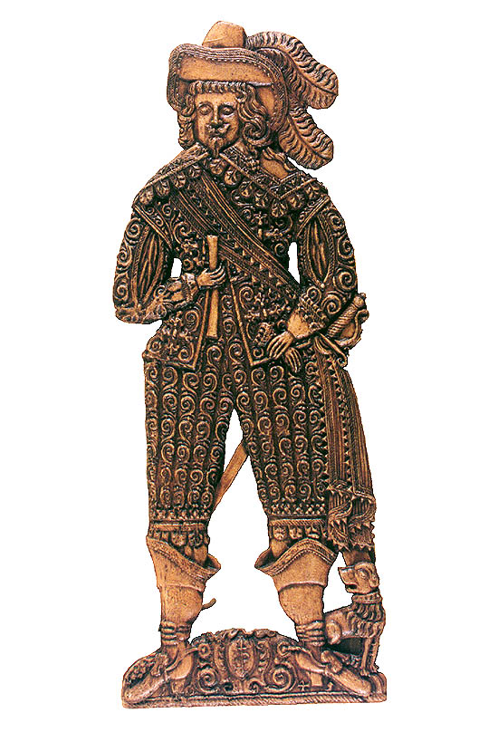 Imprint of the gingerbread form in shape of cavalier, collection of Regional Museum of National History in Český Krumlov
