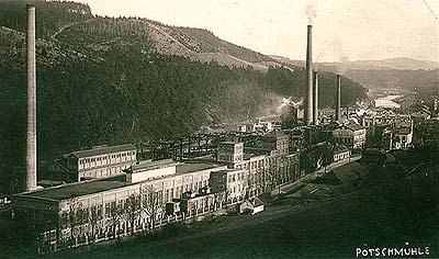 Větřní, papermill, historical photo, foto: Wolf 