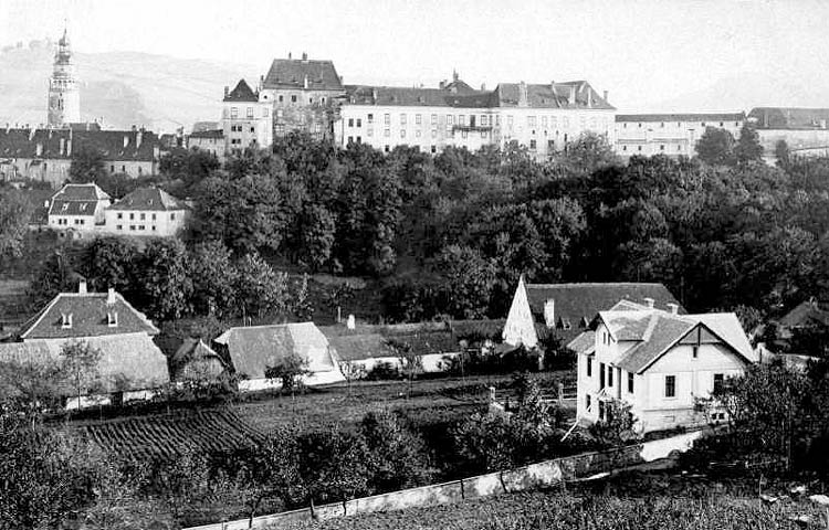Historický snímek území Jelení zahrady v pohledu od severovýchodu, po 1900, SOA