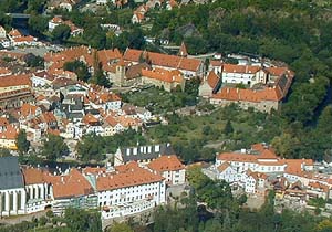 Luftaufnahme des Neustädter Gartens und der Gärten des Minoritenklosters, 1999, Foto: Lubor Mrázek 