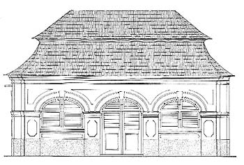 Reconstruction of northern frontage of arbour at Minority garden, 1996, ARTECO 