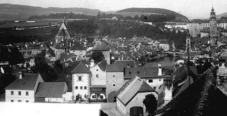 Overall view at former Frička´s yard from East, round 1900, SOkA, photo: J.Seidel