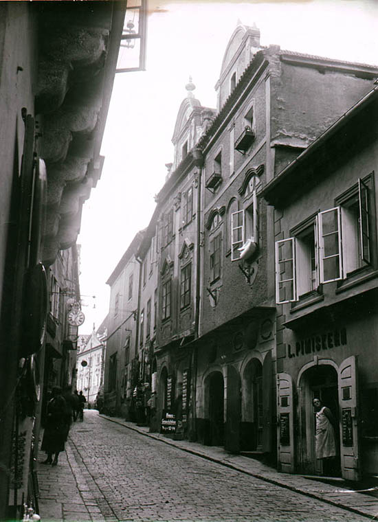 View of Radniční Street in Český Krumlov, historical photo