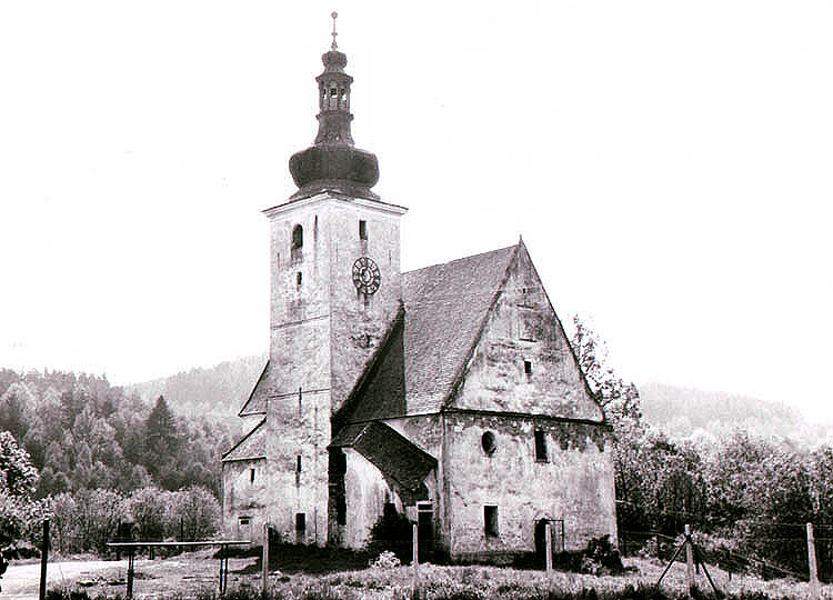 Cetviny, kostel, historické foto