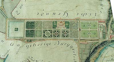 Plán zámecké zahrady z roku 1785, autor: Jan Nep. Šimoušek 