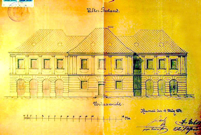 Klasicistní podoba Denglerovy vily před přestavbou na konci 19. století