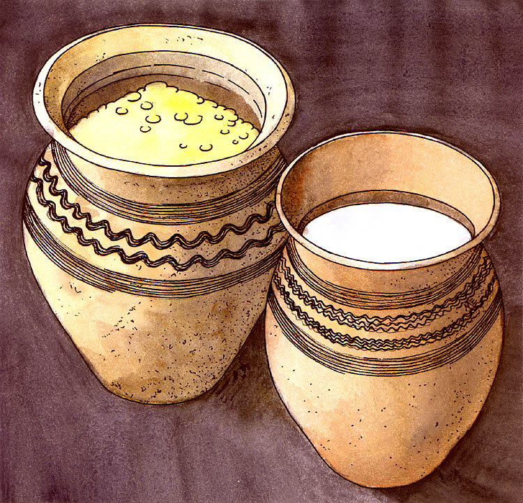 The pottery vessels belonged to the Český Krumlov Slavs, drawing: Michal Ernée