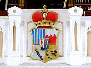 Křemže - kostel sv. Michaela, Znak Josefa Adama ze Schwarzenberku, detail, foto: Jan Kříž 